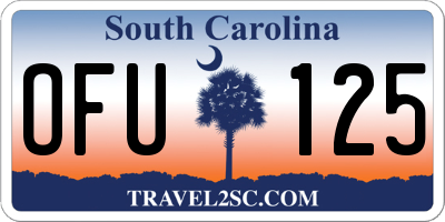 SC license plate OFU125