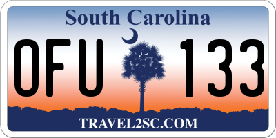 SC license plate OFU133