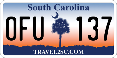 SC license plate OFU137