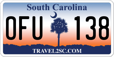 SC license plate OFU138
