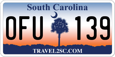 SC license plate OFU139