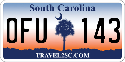 SC license plate OFU143