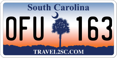 SC license plate OFU163