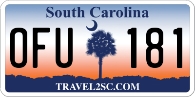 SC license plate OFU181