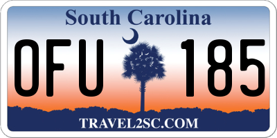SC license plate OFU185
