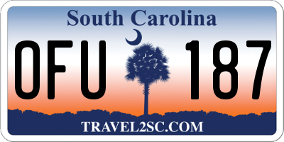SC license plate OFU187