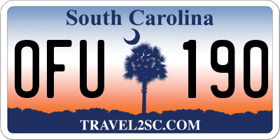SC license plate OFU190