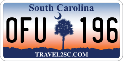 SC license plate OFU196