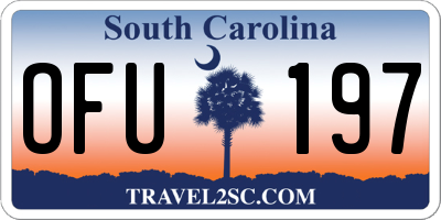 SC license plate OFU197