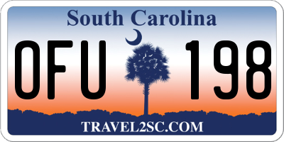 SC license plate OFU198