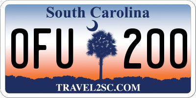 SC license plate OFU200