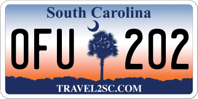 SC license plate OFU202