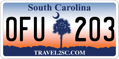 SC license plate OFU203