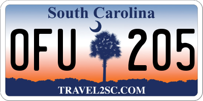 SC license plate OFU205