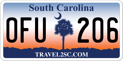 SC license plate OFU206