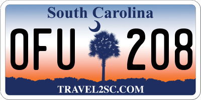 SC license plate OFU208