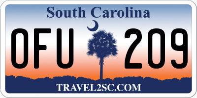 SC license plate OFU209