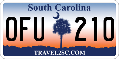 SC license plate OFU210