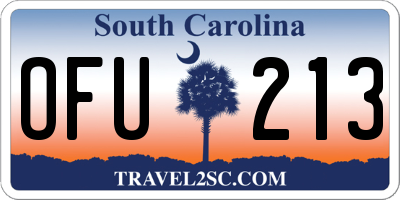 SC license plate OFU213