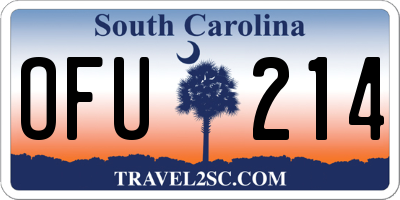 SC license plate OFU214