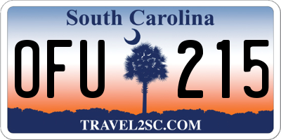 SC license plate OFU215