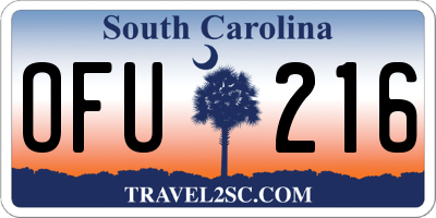 SC license plate OFU216