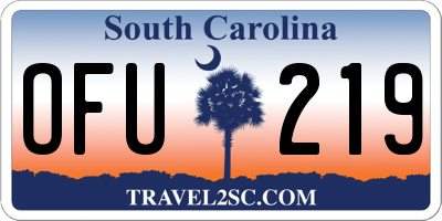 SC license plate OFU219