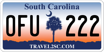 SC license plate OFU222
