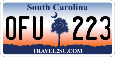 SC license plate OFU223