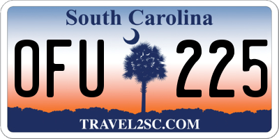 SC license plate OFU225