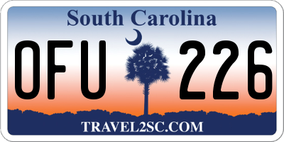 SC license plate OFU226