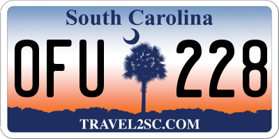 SC license plate OFU228