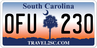 SC license plate OFU230