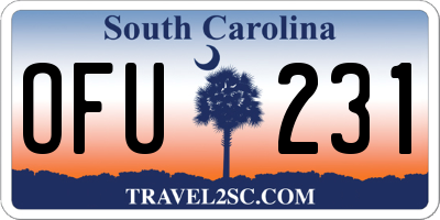 SC license plate OFU231