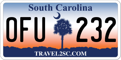 SC license plate OFU232