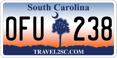 SC license plate OFU238
