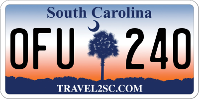 SC license plate OFU240