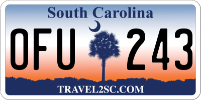 SC license plate OFU243