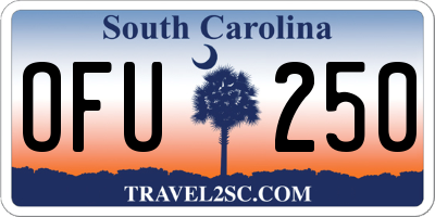 SC license plate OFU250