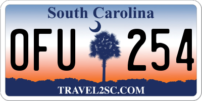 SC license plate OFU254
