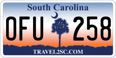 SC license plate OFU258