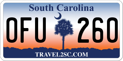 SC license plate OFU260