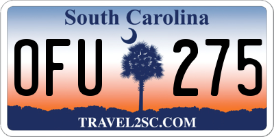 SC license plate OFU275