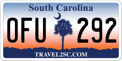 SC license plate OFU292
