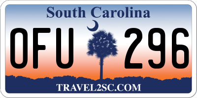 SC license plate OFU296
