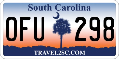 SC license plate OFU298