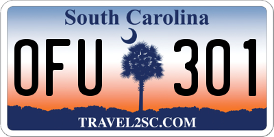 SC license plate OFU301