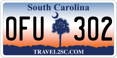 SC license plate OFU302