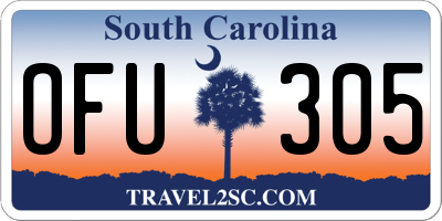 SC license plate OFU305