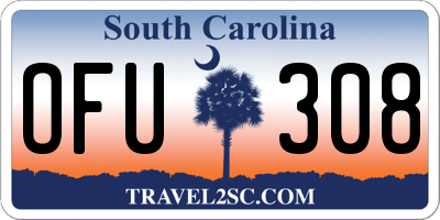 SC license plate OFU308